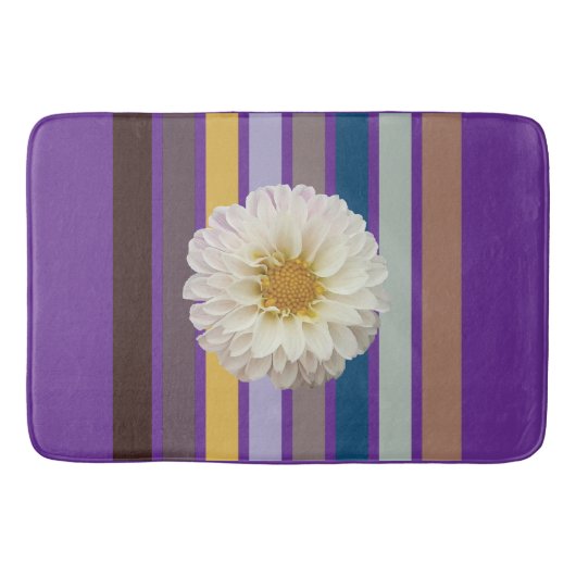 Floral Stripe Botanical Bath Mat バスマット (正面)