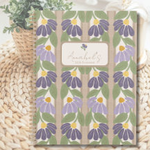 Floral Striped Personalized Planner