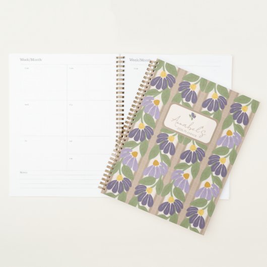 Floral Striped Personalized Planner プランナー手帳 (ディスプレー)