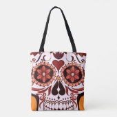 Floral Sugar Skull Day of the Dead Art トートバッグ (裏面)