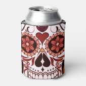 Floral Sugar Skull Day of the Dead Art 缶クーラー (缶正面)
