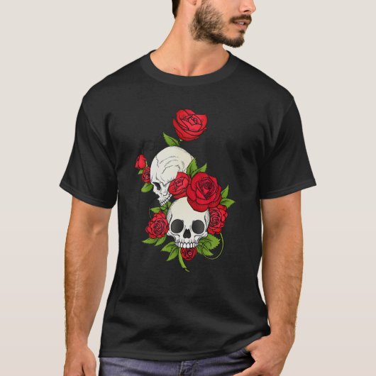 Floral Sugar Skull Day Of The Dead Dia De Muertos Tシャツ (正面)