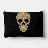 Floral Sugar Skull Dia de los Muertos アクセサリーポーチ (裏面)