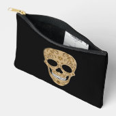 Floral Sugar Skull Dia de los Muertos アクセサリーポーチ (見開き)