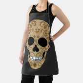 Floral Sugar Skull Dia de los Muertos エプロン (インサイチュ)