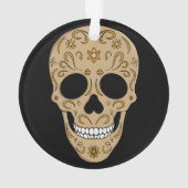 Floral Sugar Skull Dia de los Muertos オーナメント (裏面)