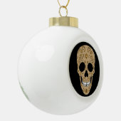 Floral Sugar Skull Dia de los Muertos セラミックボールオーナメント (左)