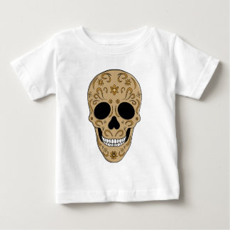Floral Sugar Skull Dia de los Muertos ベビーTシャツ