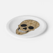 Floral Sugar Skull Dia de los Muertos ペーパープレート (アングル)