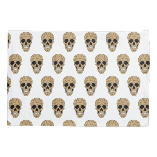 Floral Sugar Skull Dia de los Muertos 枕カバー (裏面)