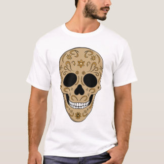 Floral Sugar Skull Dia de los Muertos Tシャツ