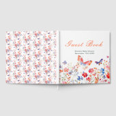 Floral Summer Butterfly Baby Shower Guest Book ゲストブック (全面)