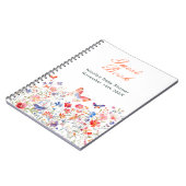 Floral Summer Butterfly Baby Shower Guest Book ノートブック (左側)
