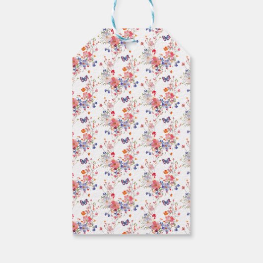 Floral Summer Butterfly Birthday ギフトタグ (裏面)