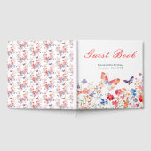 Floral Summer Butterfly Birthday Party ゲストブック (全面)