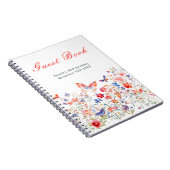 Floral Summer Butterfly Birthday Party Guest Book ノートブック (右側)