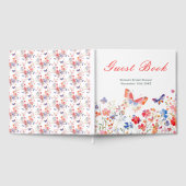 Floral Summer Butterfly Bridal Shower ゲストブック (全面)