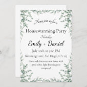 Floral summer house warming party invitation 招待状 (正面/裏面)