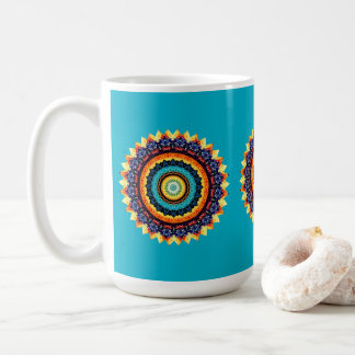 Floral Sun Mandala Mug コーヒーマグカップ