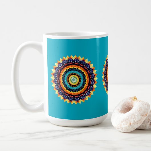 Floral Sun Mandala Mug コーヒーマグカップ (ドーナツ)