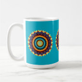 Floral Sun Mandala Mug コーヒーマグカップ (左)