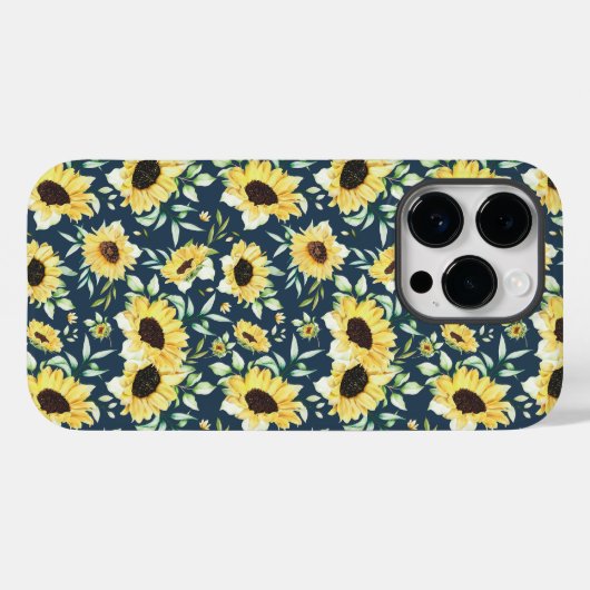 Floral sunflower case for iphone 14 pro Case-Mate iPhoneケース (裏面 (横))