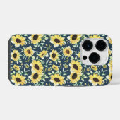 Floral sunflower case for iphone 14 pro iPhoneケース (裏面横)