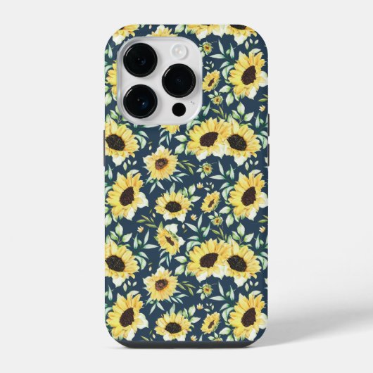 Floral sunflower case for iphone 14 pro iPhoneケース (裏面)
