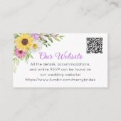 Floral Sunflower Daisy Wildflowers Wedding Website エンクロージャーカード (正面)