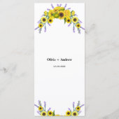 Floral Sunflower & Lavender Wedding Reception  メニュー (裏面)