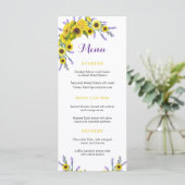 Floral Sunflower & Lavender Wedding Reception  メニュー (スタンド正面)