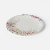 floral swan chic calligraphy bridal shower ペーパープレート (アングル)