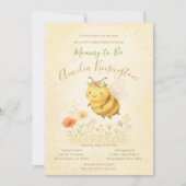 Floral Sweet Mommy to Bee Baby Shower Party 招待状 (正面)