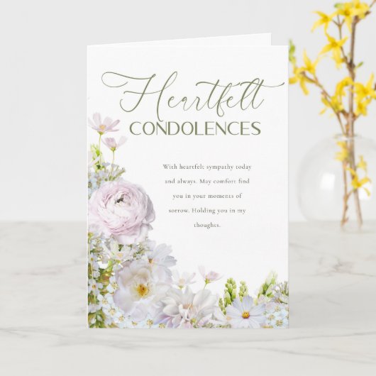 Floral Sympathy Card カード (黄色い花)