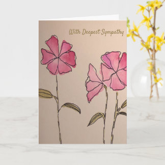 Floral Sympathy Card (Blank Inside) カード