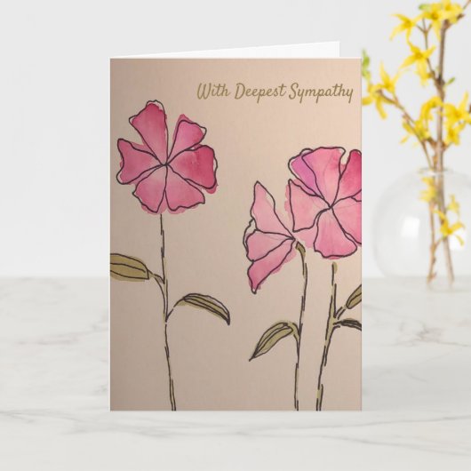 Floral Sympathy Card (Blank Inside) カード (黄色い花)