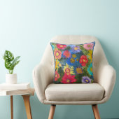 Floral Symphony of Color 16x16 Pillow クッション (椅子)
