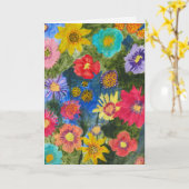  Floral Symphony - Uplifting Blank Greeting Card カード (黄色い花)