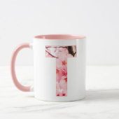 Floral T Initial Mug | Personalized Name & Traits マグカップ (左)