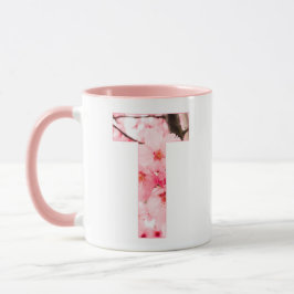 Floral T Initial Mug | Personalized Name & Traits マグカップ