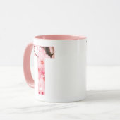 Floral T Initial Mug | Personalized Name & Traits マグカップ (正面左)