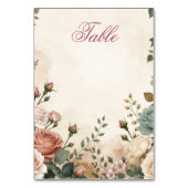 Floral Table Number Card | Blush Rose Garden Brida テーブルナンバー (裏面)