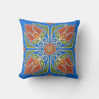 Floral Talavera Tile Outdoor Pillow アウトドアクッション