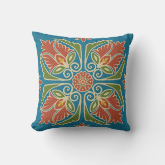 Floral Talavera Tile Outdoor Pillow アウトドアクッション