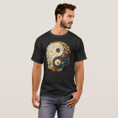 Floral Taoism Yin Yang Symbol on Flower Taijitu Yi Tシャツ (正面フル)