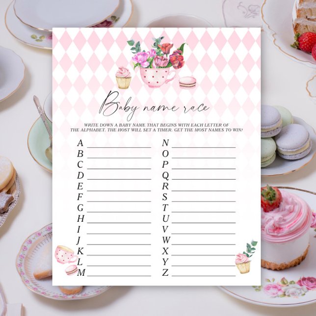 Floral tea party - Baby name race game (クリエイターアップロード済み)