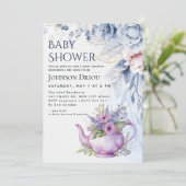 Floral Tea Party Baby Shower Invitation 招待状 (スタンド正面)