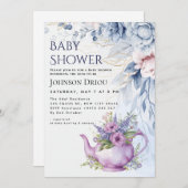 Floral Tea Party Baby Shower Invitation 招待状 (正面/裏面)
