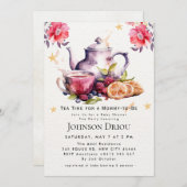 Floral Tea Party Baby Shower Invitation 招待状 (正面/裏面)