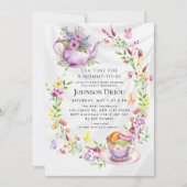 Floral Tea Party Baby Shower Invitation 招待状 (正面)